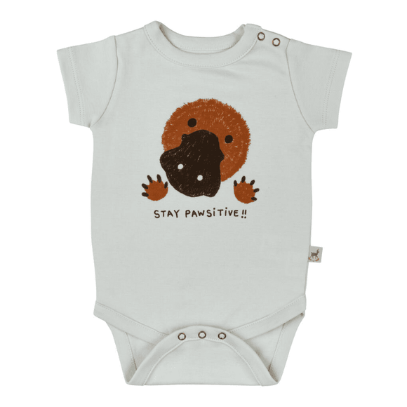 Red Caribou SS Onesie & Pant Set - Stay Pawsitive/Platypus Pond - hip-kid