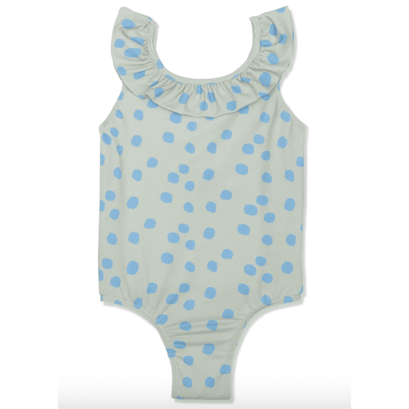 Mon Coeur Sea Form Dotted Ruffle Swimsuit - hip-kid