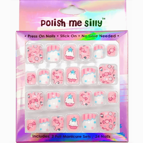 Polish Me Silly Press On Nails - Candy Cupcakes - hip-kid