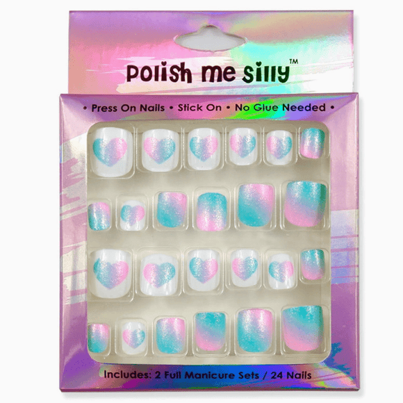 Polish Me Silly Press On Nails - Ombre Hearts - hip-kid