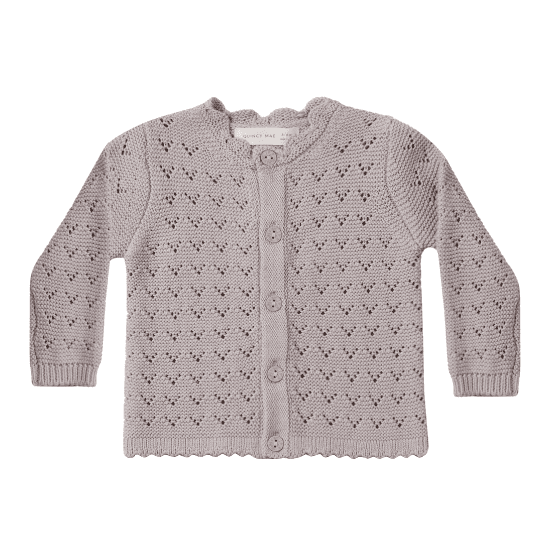 Quincy Mae Scalloped Cardigan - Lavender - hip-kid