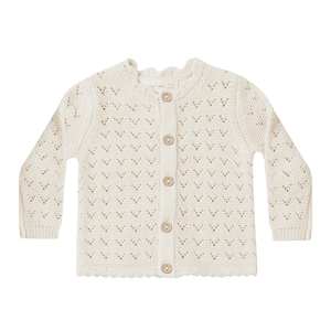 Quincy Mae Scalloped Cardigan - Natural - hip-kid