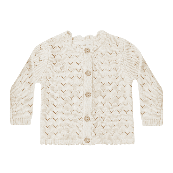Quincy Mae Scalloped Cardigan - Natural - hip-kid