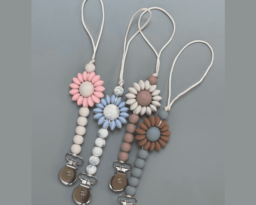 Three Hearts Petite Sunny Pacifier & Toy Clip - hip-kid