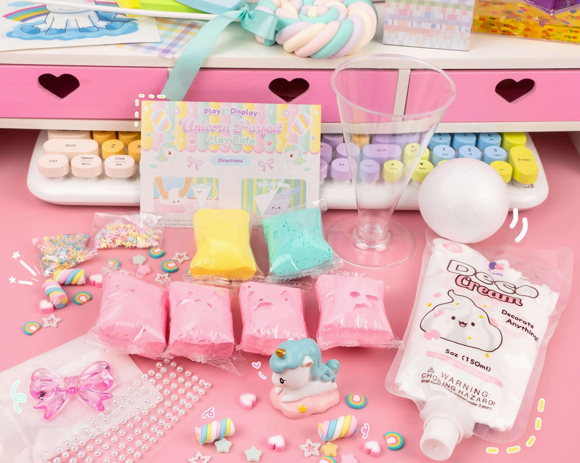 Kawaii Slime Company Play & Display Parfait Clay Cake Kit - hip-kid