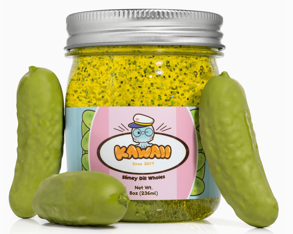 Kawaii Slime Company Shimmery Pickle Clear Slime - hip-kid