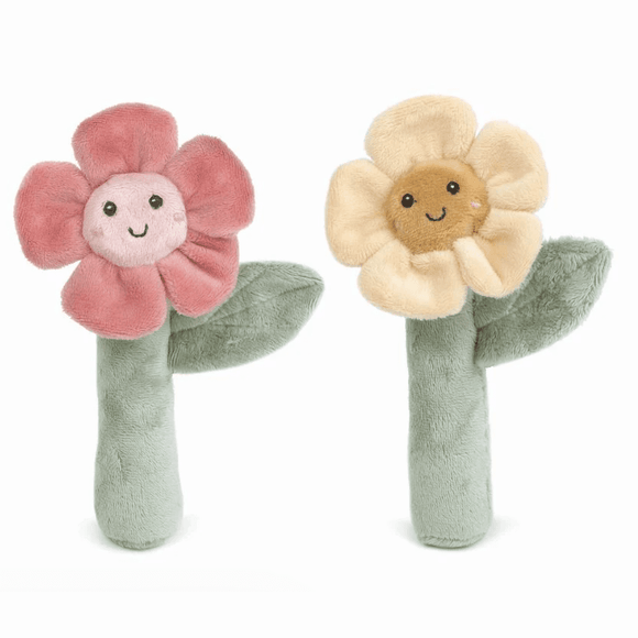 Mon Ami Flower 2-Piece Baby Plush Rattle Set - hip-kid