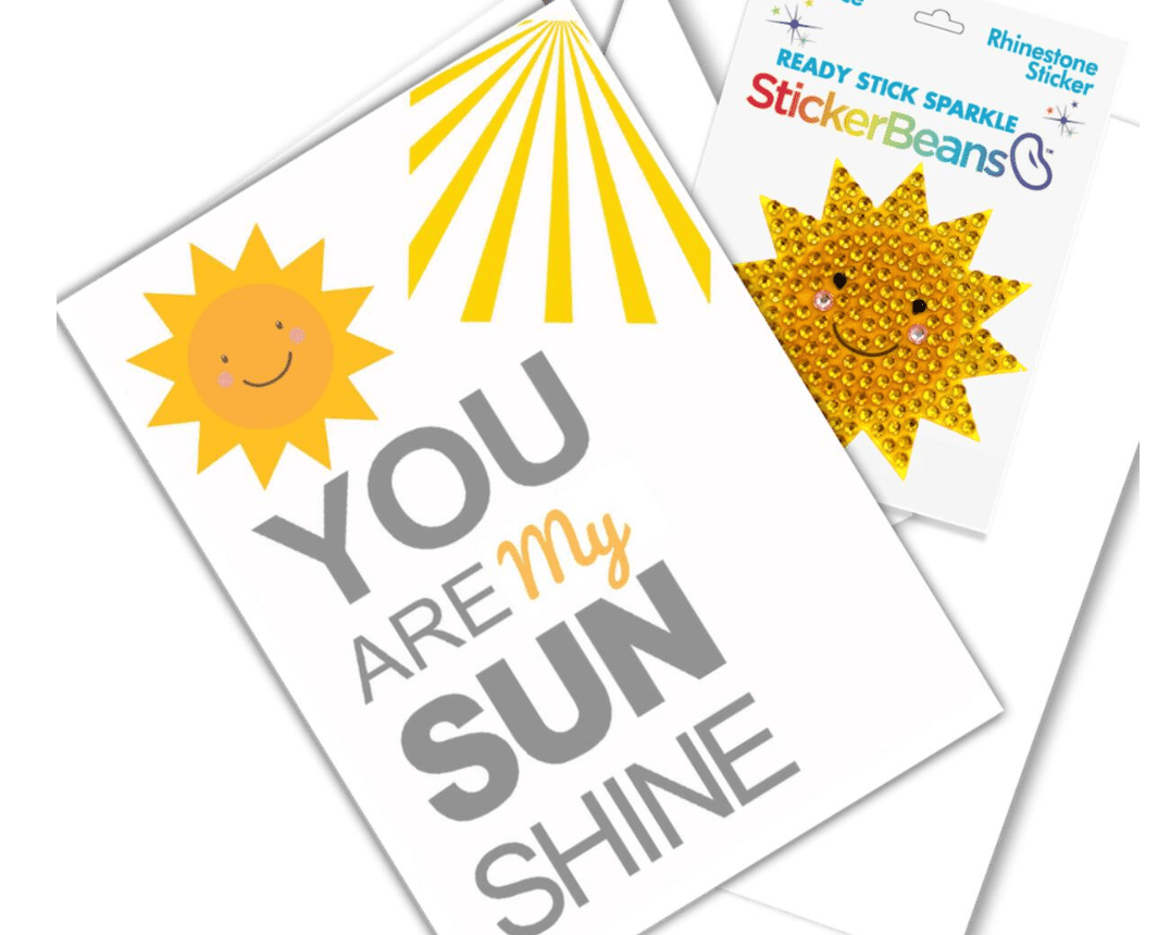 Sticker Beans - You Are My Sunshine Greeting Card w/ Sticker - hip-kid