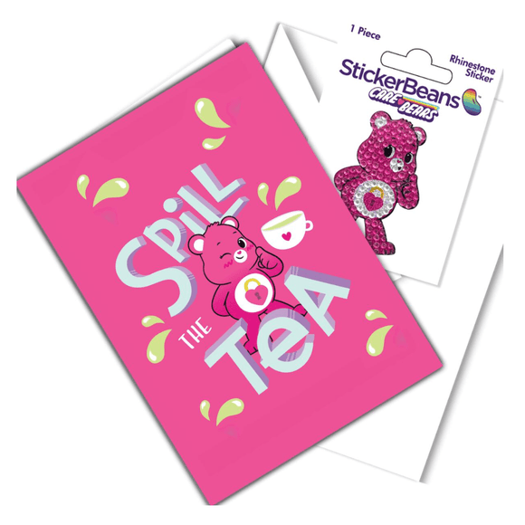 Sticker Beans - Spill the Tea Greeting Card w/ Sticker - hip-kid