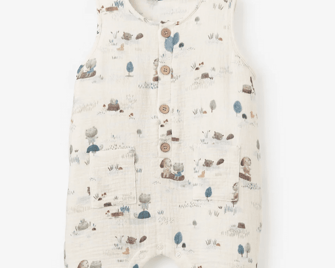 Elegant Baby Pond Friends Organic Sleeveless Shortall - hip-kid