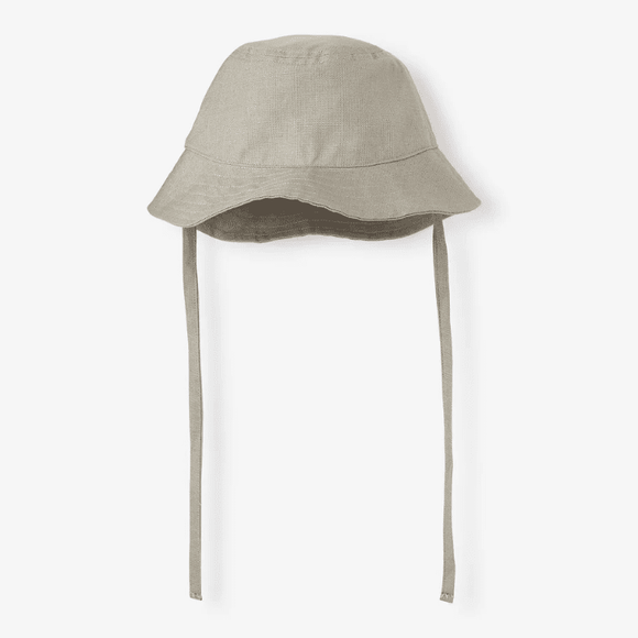 Elegant Baby Olive Green Linen Bucket Hat