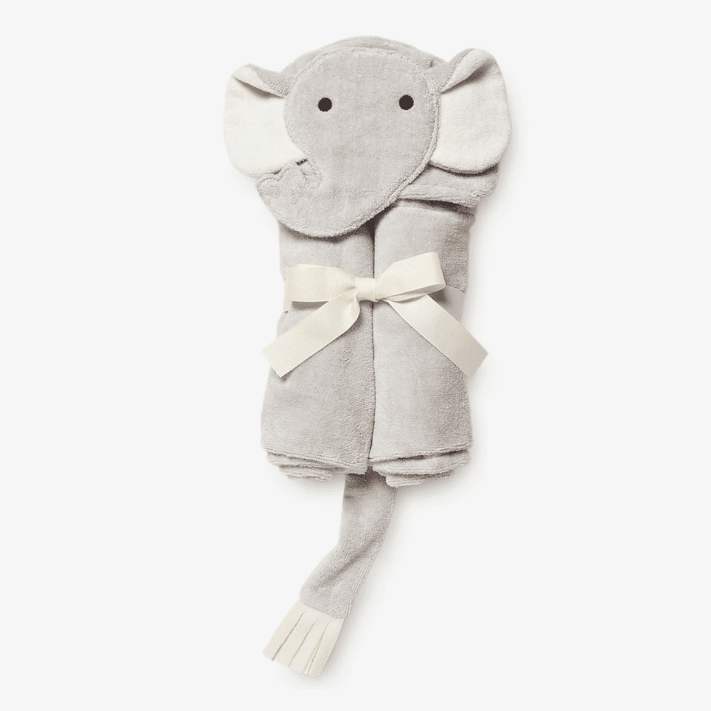 Elegant Baby Bath Wrap - Grey Elephant - hip-kid