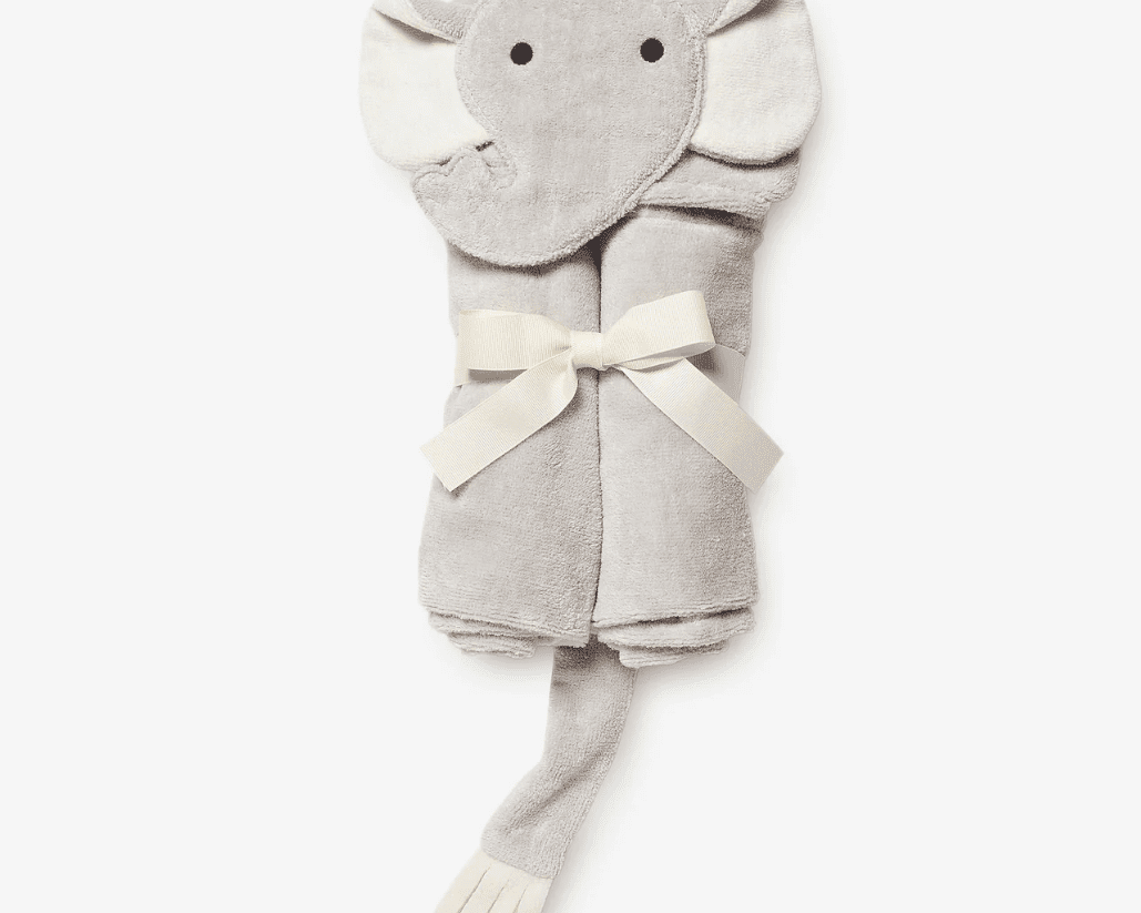 Elegant Baby Bath Wrap - Grey Elephant - hip-kid
