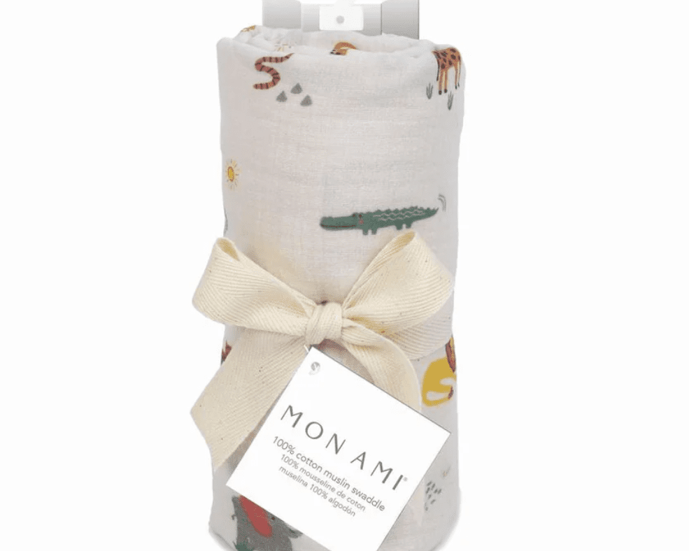 Mon Ami Animaux de Safari Muslin Swaddle Blanket - hip-kid