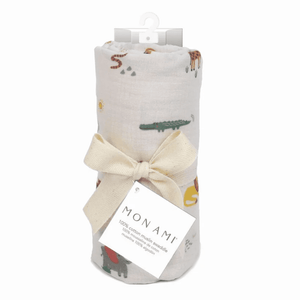 Mon Ami Animaux de Safari Muslin Swaddle Blanket - hip-kid