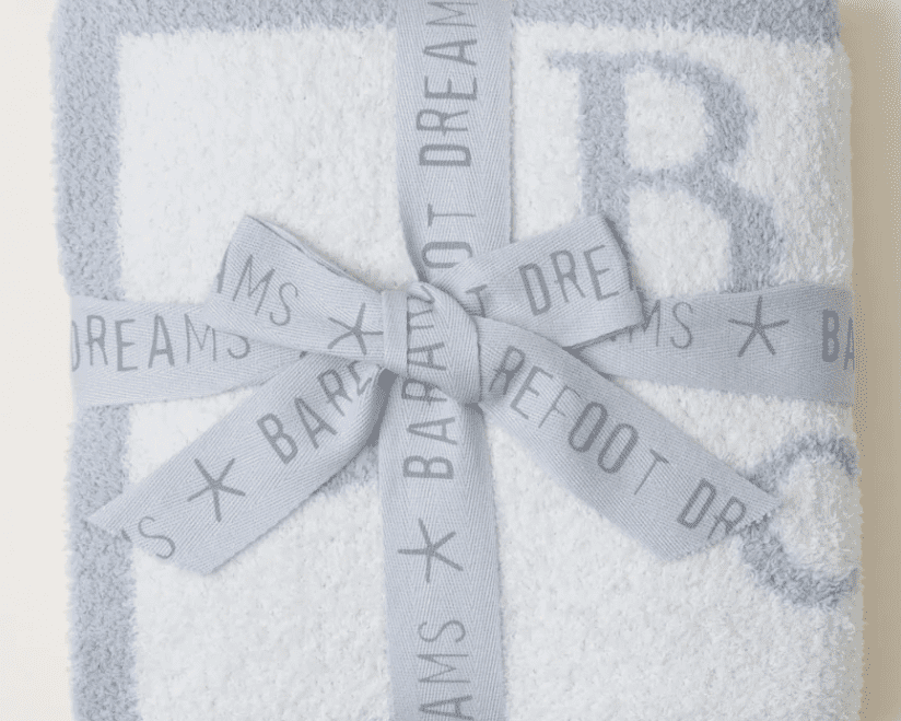 Barefoot Dreams Cozy Chic ABC Blanket (Ocean/Cream) - hip-kid