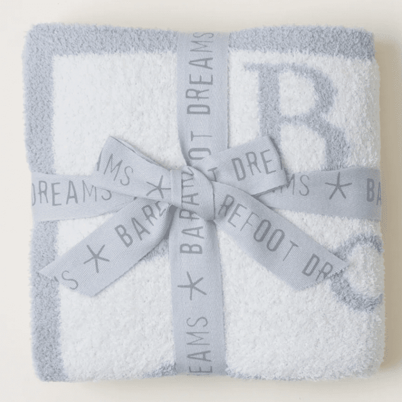 Barefoot Dreams Cozy Chic ABC Blanket (Ocean/Cream) - hip-kid