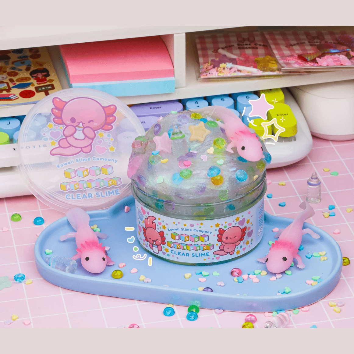 Kawaii Slime Company Baby Axolotl Clear Slime - hip-kid