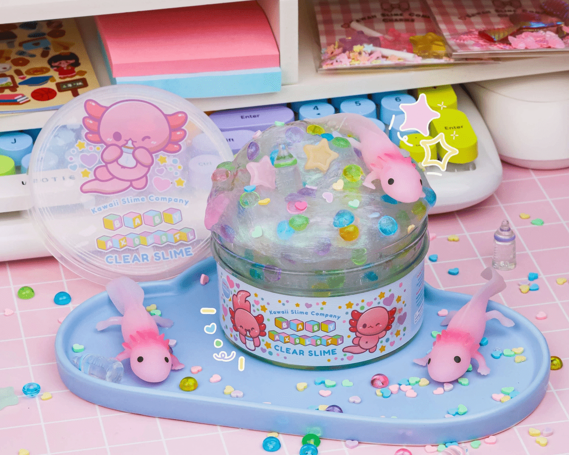 Kawaii Slime Company Baby Axolotl Clear Slime - hip-kid