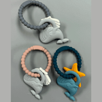 Three Hearts BPA Free Silicone Whale Teether Ring - hip-kid