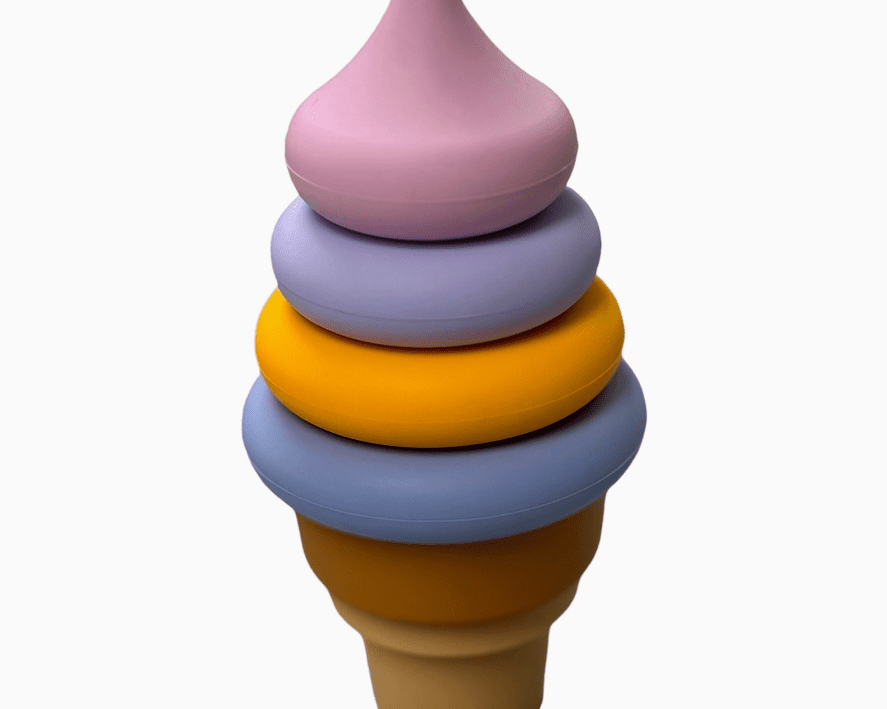 Three Hearts Ice Cream Silicone Stacker - hip-kid