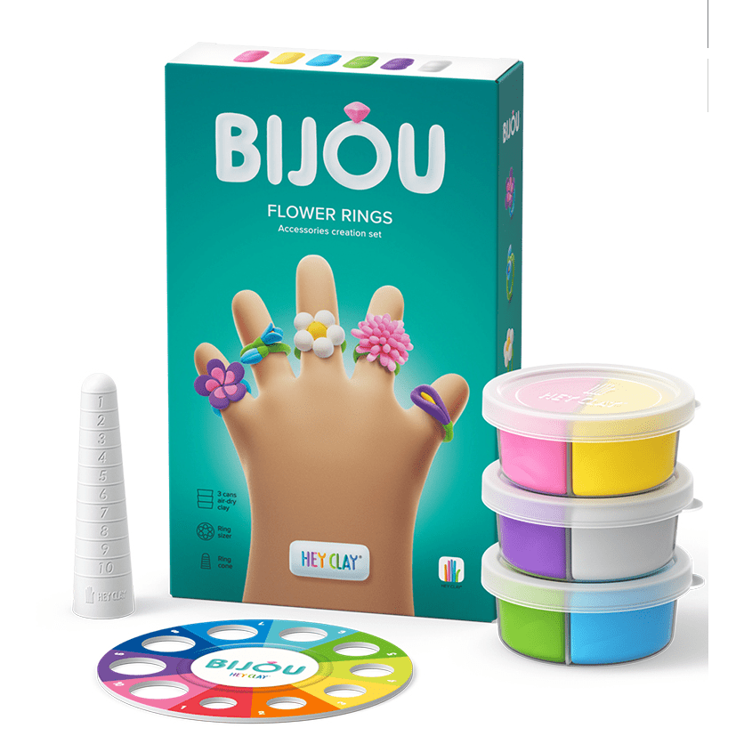 Fatbrain Hey Clay - Bijou Flower Rings - hip-kid