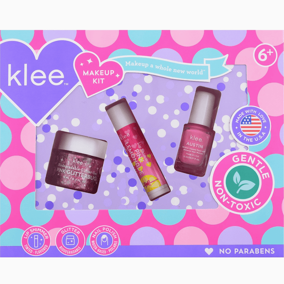 Klee Naturals Sugar Pop 3-PC Makeup Kit - Pink Sugar Swirls - hip-kid