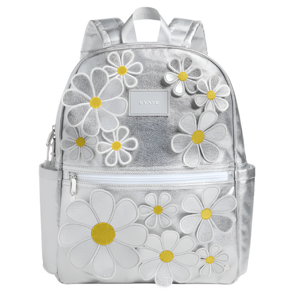 State Bag Kane Kids Double Pocket Backpack - 3D Daisies - hip-kid