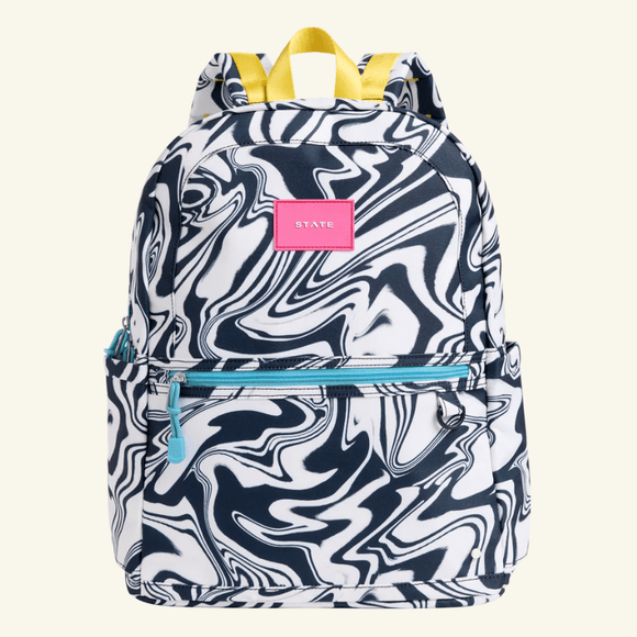 State Bag Kane Kids Double Pocket Backpack - Marbled - hip-kid