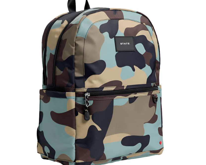 State Bag Kane Kids Double Pocket Backpack - Camo - hip-kid