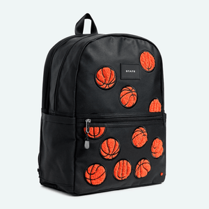 State Bag Kane Kids Double Pocket Backpack - Fuzzy Basketball - hip-kid