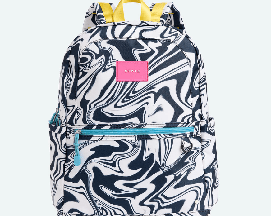 State Bag Kane Kids Large Double Pocket Backpack - Marbled - hip-kid