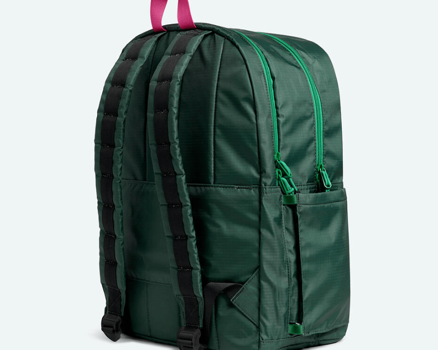 State Bag Kane Kids Large Double Pocket Backpack - Olive Diagonal Zipper - hip-kid