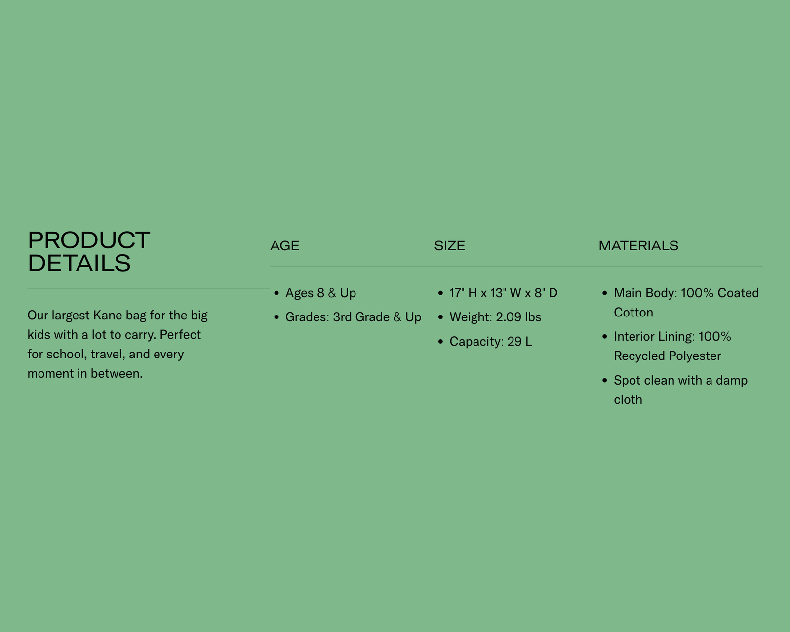 State Bag Kane Kids Large Double Pocket Backpack - Olive Diagonal Zipper - hip-kid