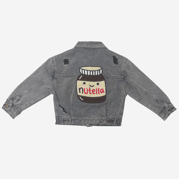 Petite Hailey Patched Denim Jacket - Nutella