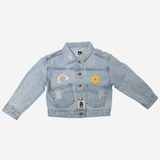 Petite Hailey Patched Denim Jacket - Yellow Daisy