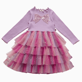 Petite Hailey Bow Layared Tutu Dress - Purple