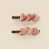Noralee Velvet Hair Clips - Dusty Rose