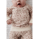 Babysprouts Fleece Sweatshirt & Sweatpants - Lilac Leopard