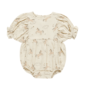 Quincy Mae Cosette Romper - Unicorns