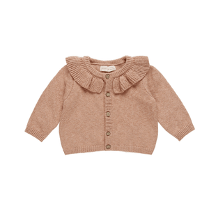 Quincy Mae Ruffle Collar Cardigan - Rose