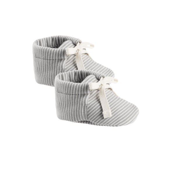 Quincy Mae Baby Booties - Blue Micro Stripe