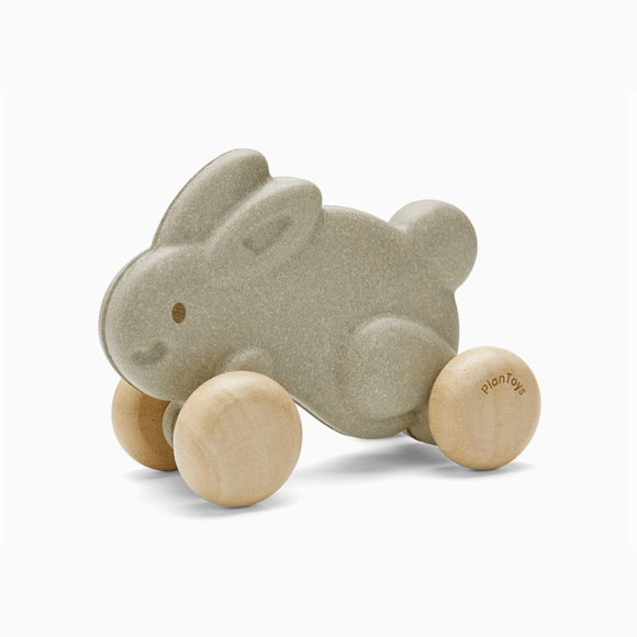 Plan Toys Push Along Bunny - Gray