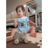 Plan Toys Push Along Bunny - Gray