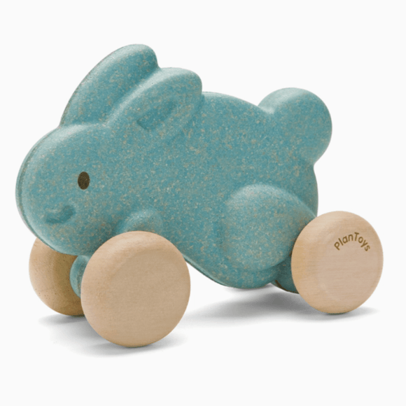 Plan Toys Push Along Bunny - Blue