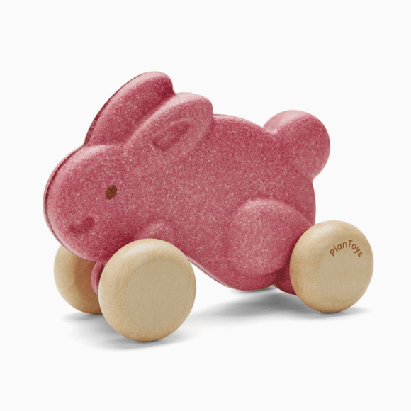 Plan Toys Push Along Bunny - Pink