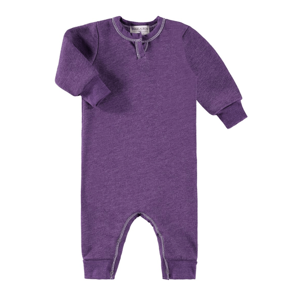 Paige Lauren Eco-Fleece Sweatshirt Romper - Plum