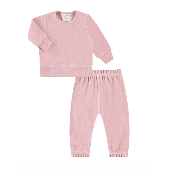 Paige Lauren Eco-Hacci Pullover & Pant Loungewear Set - Blush Pink