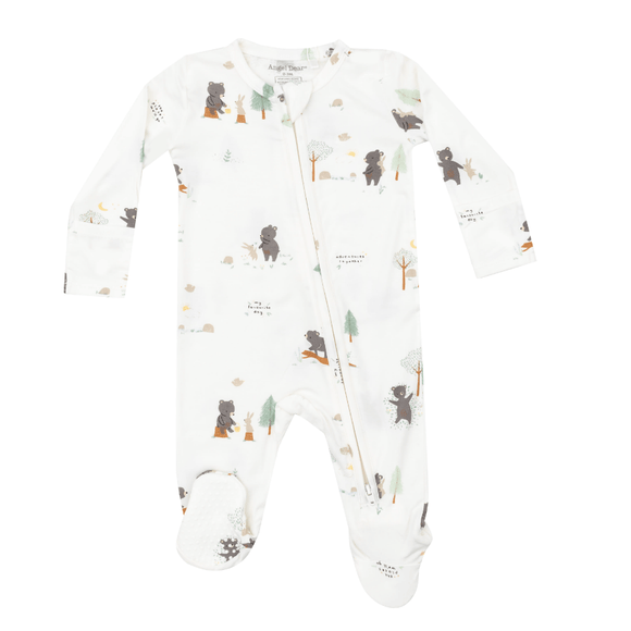 Angel Dear 2 Way Zipper Footie - Bear & Bunny Adventure