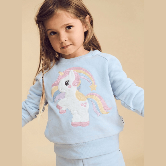 HUXBABY Rainbow Unicorn Sweatshirt & Sweatpants Set